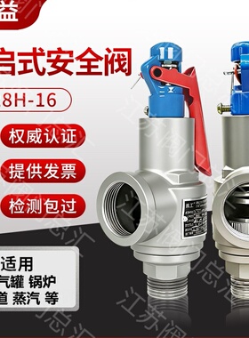 台州良益全启式A28H-16储气罐蒸汽发生器夹层锅螺纹泄压安全阀