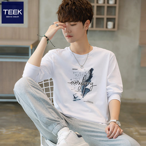 潮流羽毛长袖t恤，时尚又百搭！