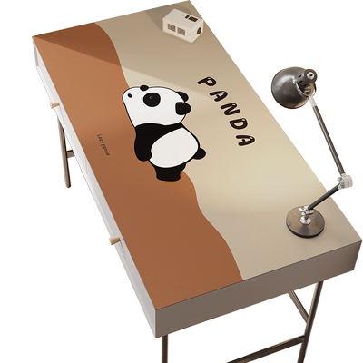 领雁熊猫卡通皮革书桌写字台桌垫