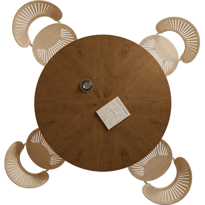 领雁仿木纹防水防油皮革圆桌垫