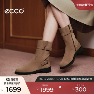 【预售】ECCO爱步女鞋 秋冬新款通勤骑士西部靴 都市维也纳231383