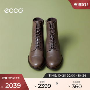 ECCO爱步女鞋 26秋冬新款真皮尖头软底短靴马丁靴女款 型塑249393