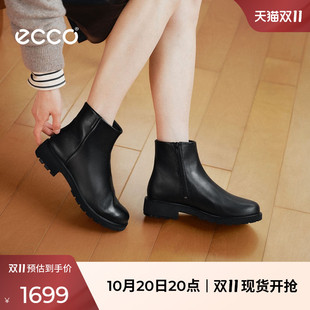 ECCO爱步女鞋 26秋冬新款黑色增高时装靴短靴 都市维也纳231363