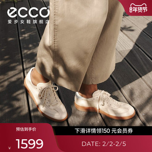 ECCO爱步休闲鞋女 2026新款薄底赛车鞋复古运动德训鞋 柔酷235803