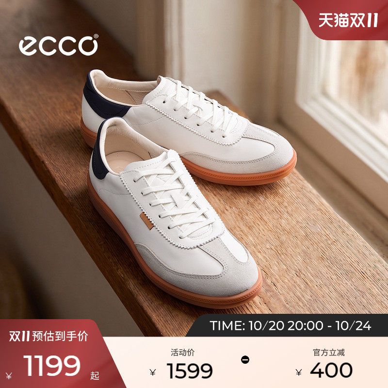 ECCO爱步女款板鞋 新款小白鞋复古德训鞋休闲鞋平底鞋 柔酷235813