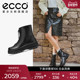 踪迹30 ECCO爱步靴子女 秋冬真皮厚底英伦短靴通勤瘦瘦靴 220743