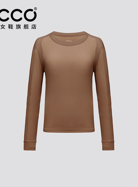 ECCO x NRL联名 2026新款圆领设计感拼接长袖T恤上衣女EN261T049F