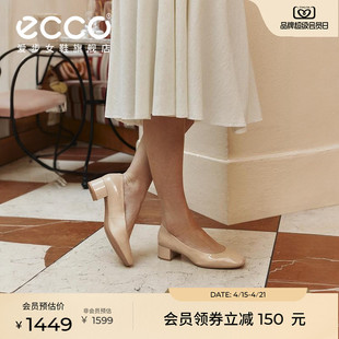 一脚蹬粗跟增高通勤单鞋 ECCO爱步女鞋 春季 新款 250603 丽芙35