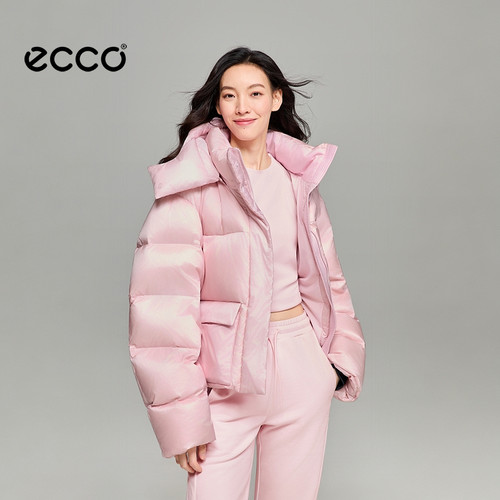 ECCO×NRL联名 冬季新款加厚保暖防寒面包羽绒服外套女EN263J029F