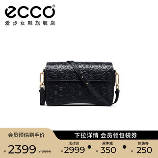 复古真皮单肩包通勤包 新款 大号方包9107894 ECCO爱步女包斜挎包