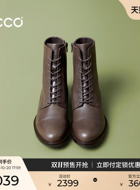 ECCO爱步女鞋 26秋冬新款真皮尖头软底短靴马丁靴女款 型塑249393