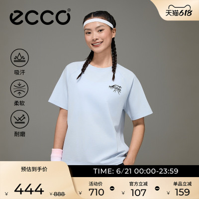 ECCO×白山联名系列 简约户外圆领舒适宽松短袖T恤女款EW251T005