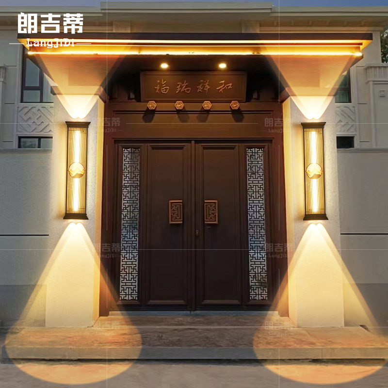 户外壁灯防水别墅庭院灯超亮大门两侧柱子壁灯现代室外长条洗墙灯
