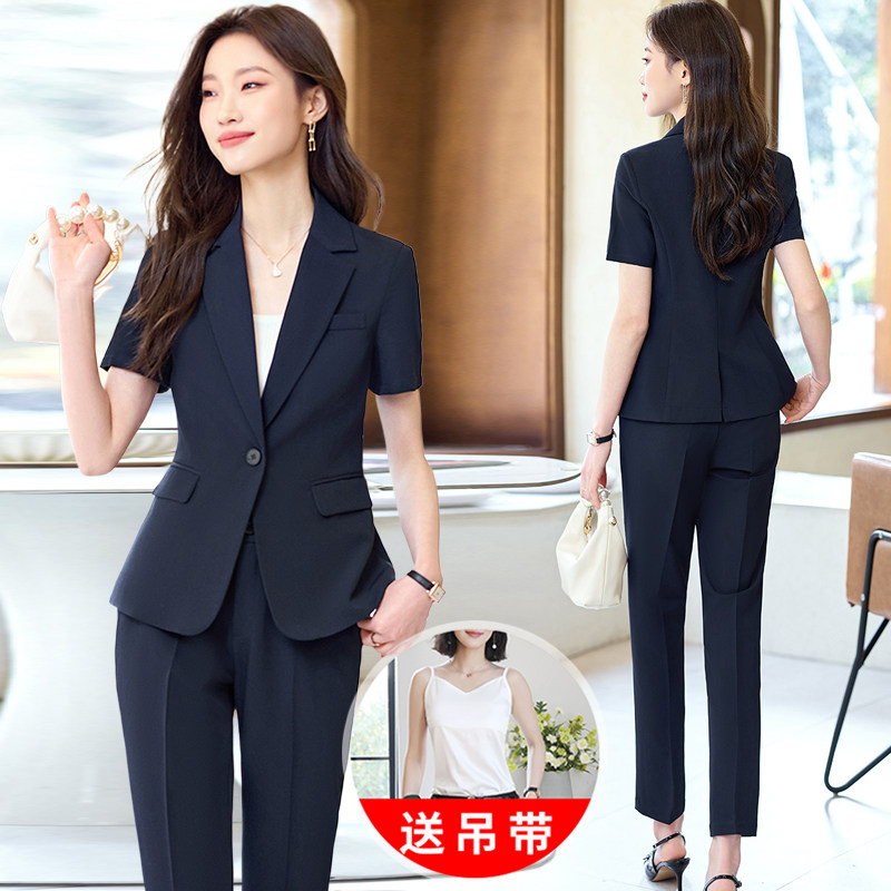夏季西装套装女薄短袖2026酒店经理工作服职业气质管理层面试正装