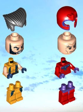 乐购金刚狼的直升机对决 6866 万磁王头盔 11809金刚狼躯干76382