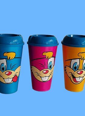 外单学生经典卡通吸管杯夏日冷饮果汁冷水杯LACTA巧克力酸奶杯