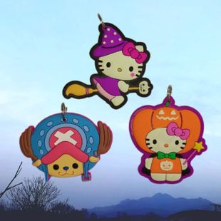 日版南瓜小魔怪凯蒂KT猫万圣节橡胶挂件海贼王乔巴包手机钥匙配件