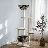 Meizi Cat & Kerry Woven Cat Gnest Cat Tree Integrated Cat Cratbing Shelf