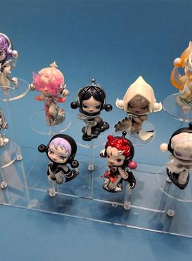 哪吒盲盒收纳展示架透明亚克力阶梯式圆形置物架底座泡泡玛特展架