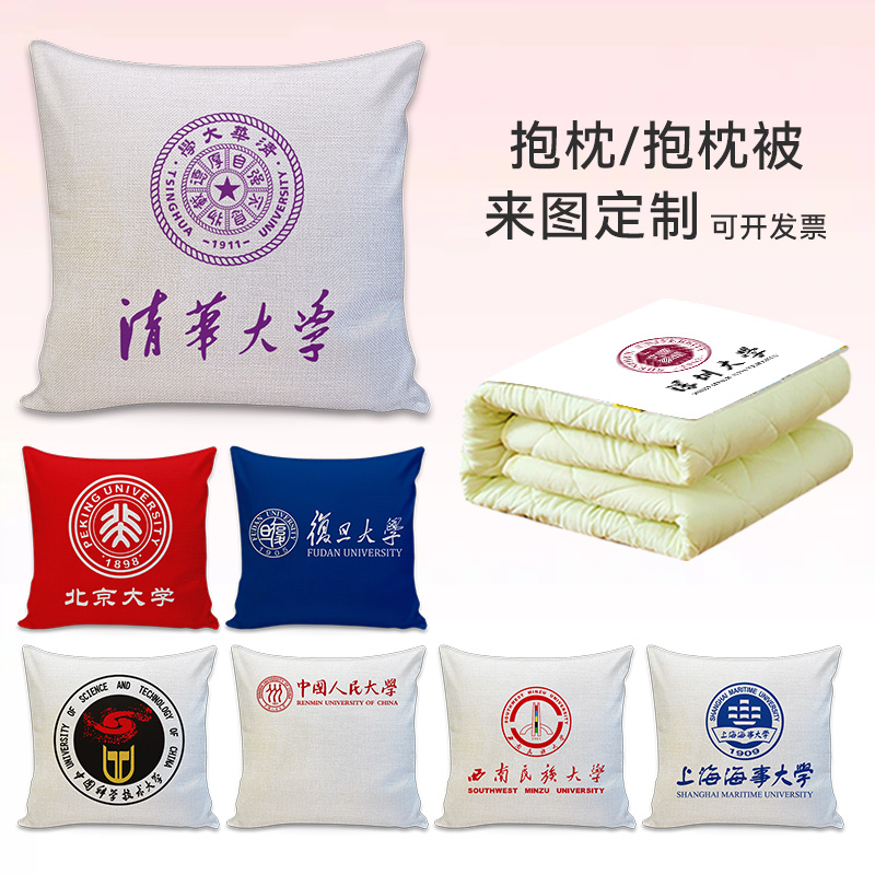 大学纪念礼品抱枕学校logo靠垫
