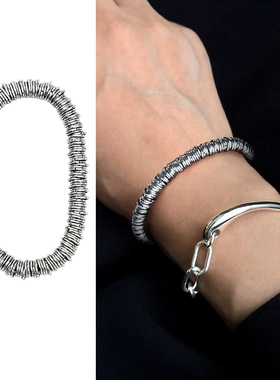 米果情侣钛钢欧美圈圈不锈钢手链