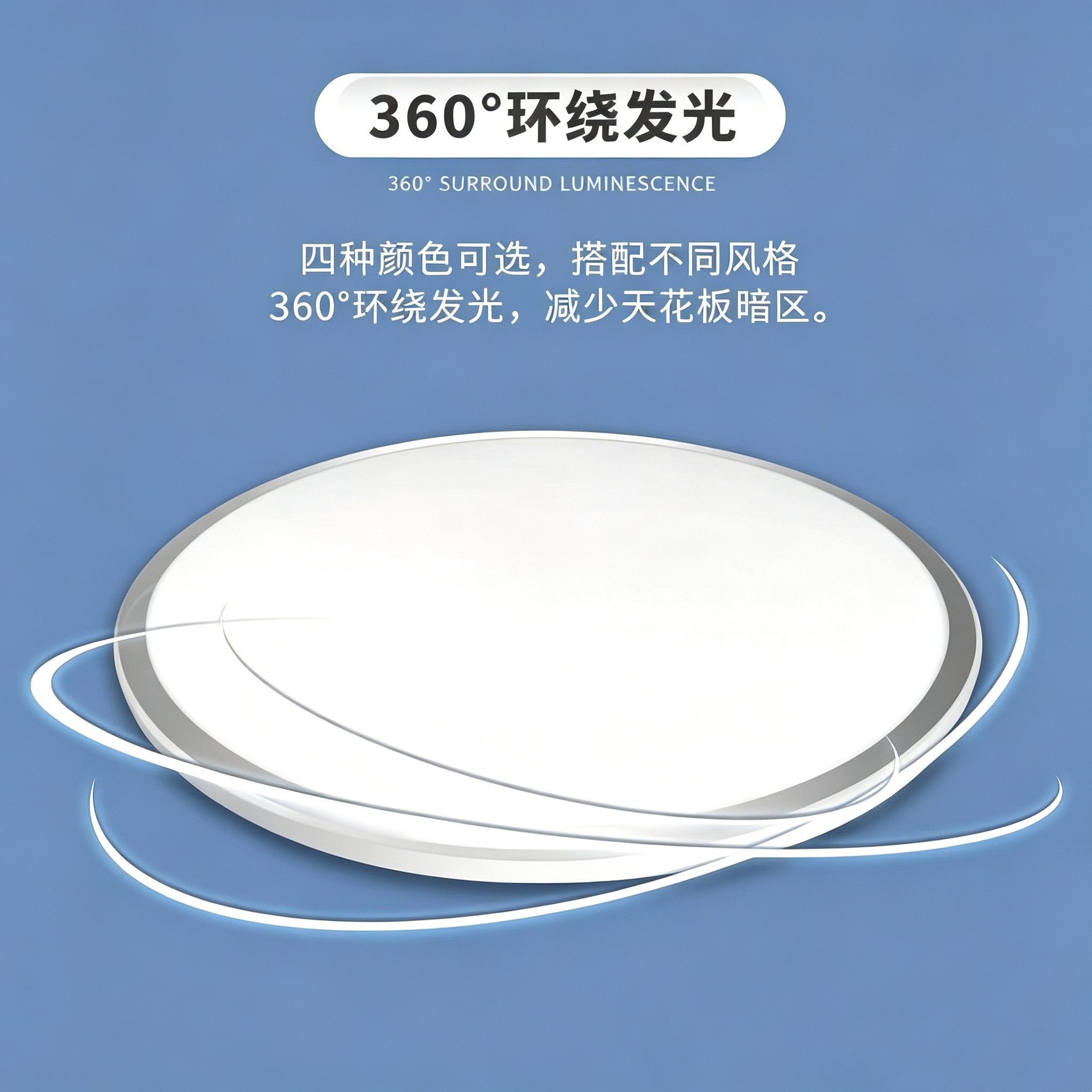 倍尔特LED明月三防吸顶灯全白简约主卧室客厅走廊办公室适用