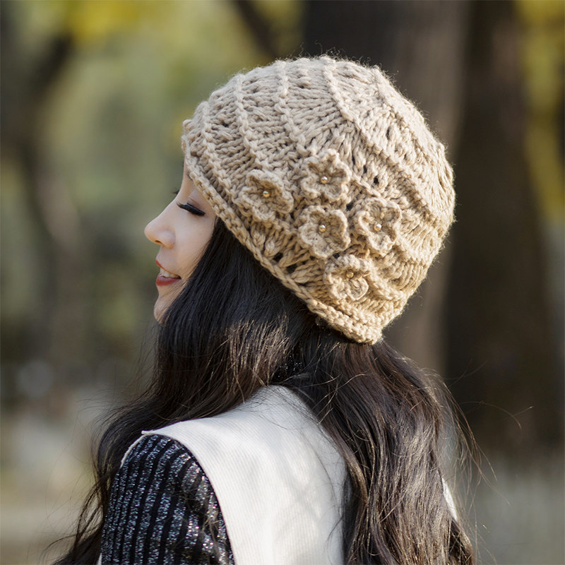 毛线勾花帽子价格 毛线勾花帽子图片 星期三