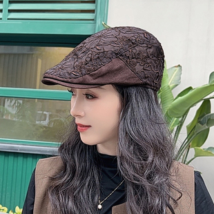 前进帽女春秋2026新款 鸭舌帽女士贝雷帽 洋气时髦高颜值显脸小时尚