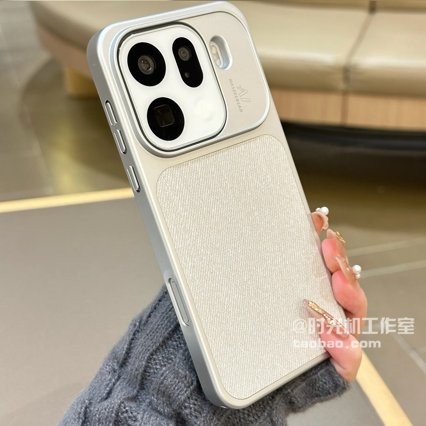 象牙白毛麻亚麻布纹秒变磁吸壳适用OPPOFindx9手机壳X9sPro布艺X9Ultra防指纹一加15布艺1+15T电镀银边商务男