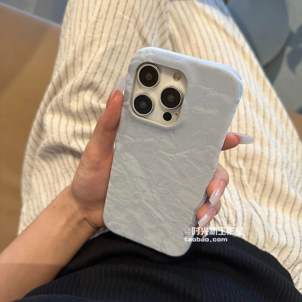 奶蓝丝绒绒布壳不粘指纹半包散热