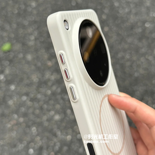 准分子UV耐脏适用OPPOfindX8Ultra手机壳白色瓦楞磁吸保护套X8S+/x8pro轻薄无线充电硬壳vivoX200Ultra新款女