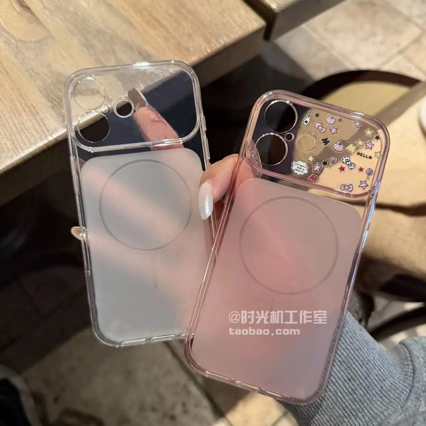 樱花粉冰雾大视窗透色适用iPhone17Pro手机壳苹果17Promax透明air磨砂防指纹i16/15超薄14/13软胶套12/11男女