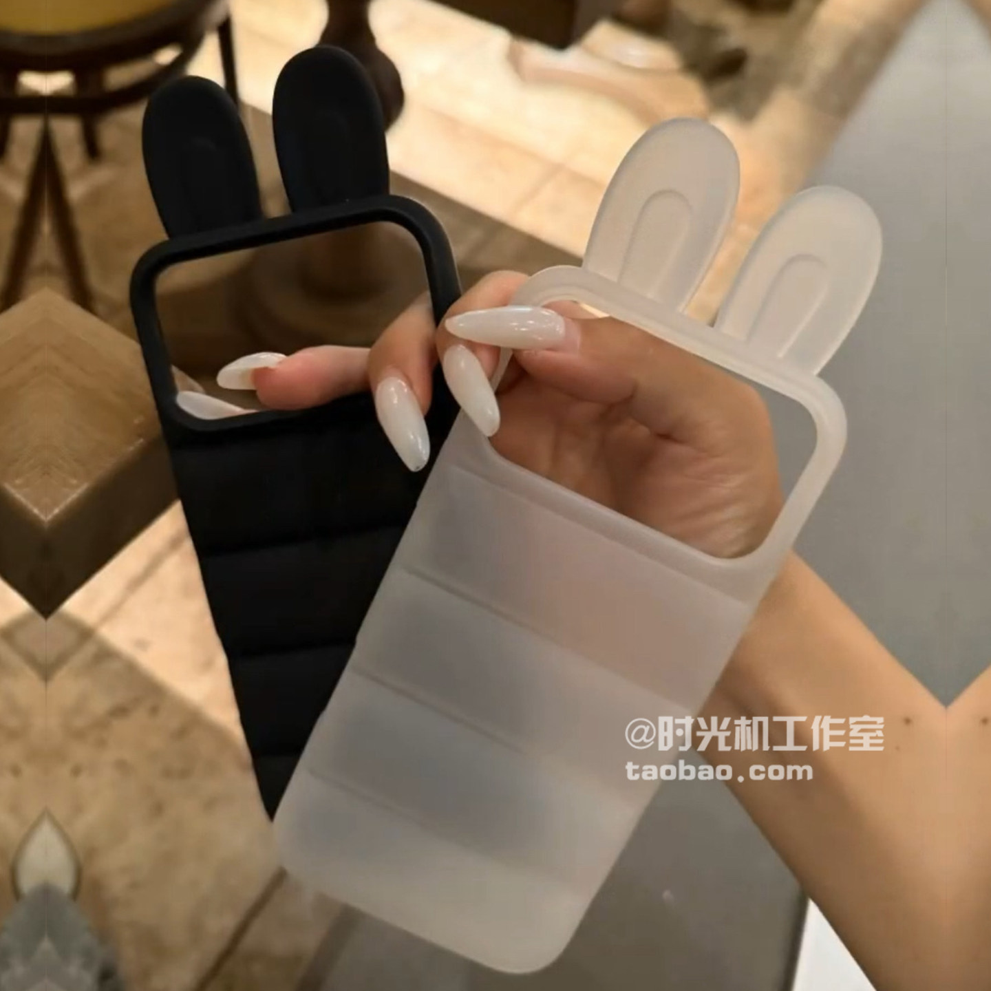 适用iPhone苹果17兔耳朵条纹气囊