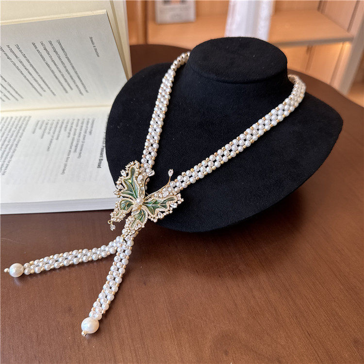 天然淡水珍珠项链女小众设计高级感手工编织蝴蝶毛衣链轻奢首饰女,珠宝/钻石/翡翠,颈饰,淘宝优惠券,粉丝福利购,淘宝优惠卷