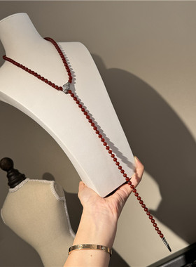 红色首饰红玛瑙一款多戴毛衣链女