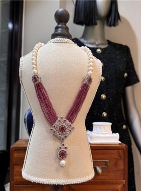 小众设计天然轻奢毛衣链绿玛瑙