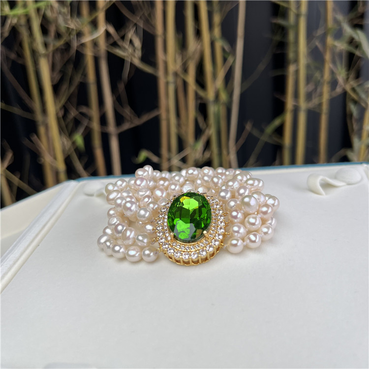 新品天然巴洛克异形珍珠手链小众设计轻奢多层手串欧美豪华手饰女