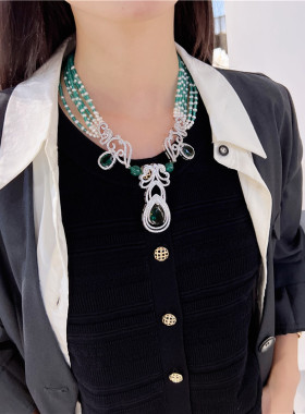 东陵玉多层项链女夸张首饰高贵