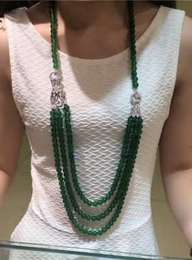 古觉龙头手工镶嵌锆石美百搭项链