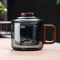 Офисная стеклянная чашка прозрачная черная чашка чашки кофейня чашка чайная вода Офис Специальный высокий боросиликан
