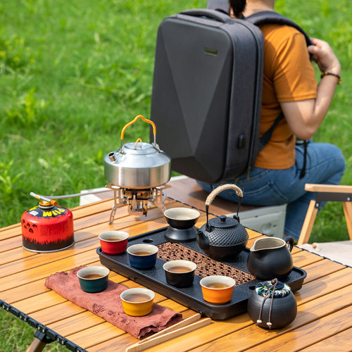 背包户外便携式茶具套装带烧水炉