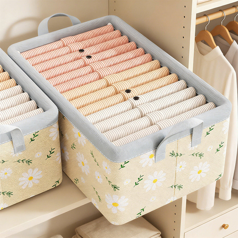 收纳箱分层折叠神器加厚牛津布家用衣柜衣服裤子整理抽屉式储物盒