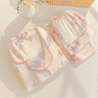 柿柿如意竹纤维睡衣女款国风套装