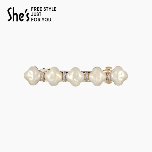 shes茜子工艺珍珠四叶草发饰