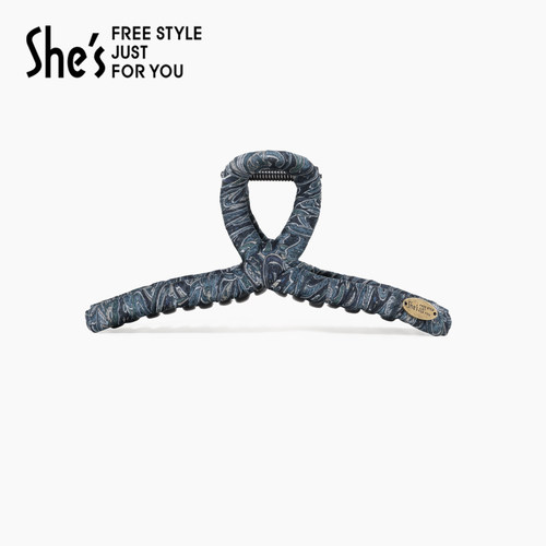 shes茜子复古花纹桑蚕丝抓夹