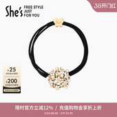 shes栀子花开清新撞色手工滴油花朵简约皮筋发绳头饰马尾发圈