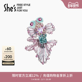 shes意境东方璀璨金鱼高档胸针香氛礼盒套装 轻奢胸花配饰新年礼物