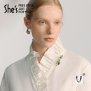 shes茜子梵高鸢尾花胸针高档女奢华气质花朵胸花别针配饰节日礼物