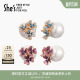 shes茜子梵高鸢尾花朵手工滴油渐变色耳环气质耳钉简约耳饰高级感
