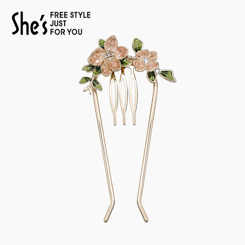 shes茜子璀璨花朵滴油发簪
